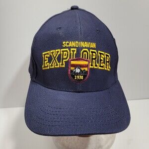Scandinavian Explorer Hat Cap Strap Back Blue Yellow Outdoors Eco Range Mens